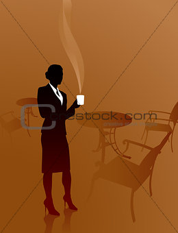 Business woman on coffee break