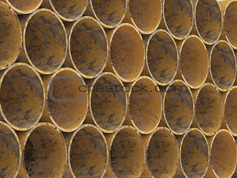 Yellow Metel drainage pipes