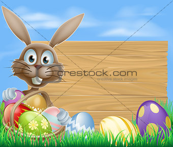Easter eggs basket rabbit
