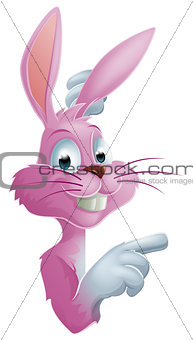 Pink rabbit pointing