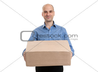 handsome young delivery man portrait