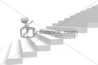 Running up on stairs