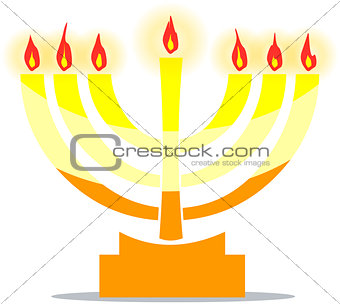 Jewish Lamp Menora With Lights