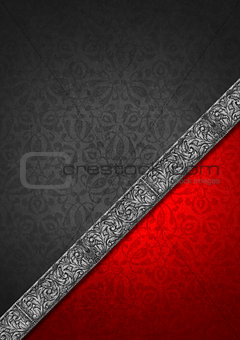 Luxury Floral Silver and Red Velvet Background