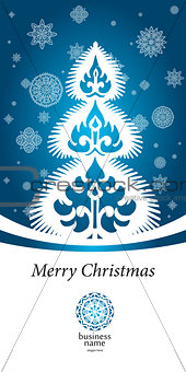 blue lace vector image winter tree
