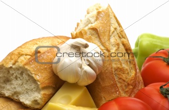 garlic on food background