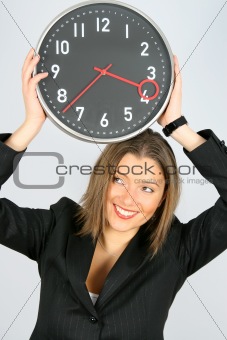 businesswoman and clock