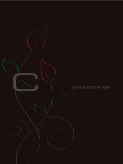 Neon Roses Greeting Card