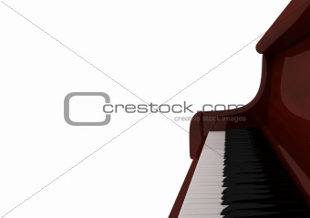 Piano keyboard close up ,  3d render