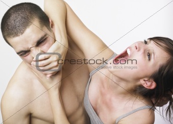 Young couple in a fight