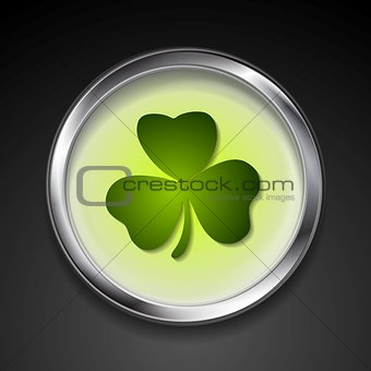 Abstract vector button with shamrock