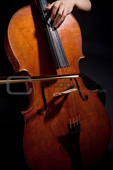 Female Musician Playing Violoncello