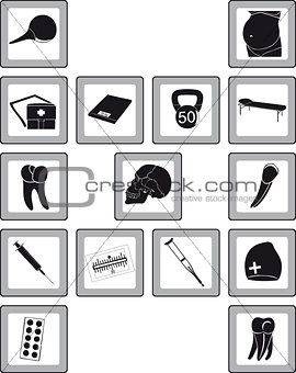 Icons with medical goods