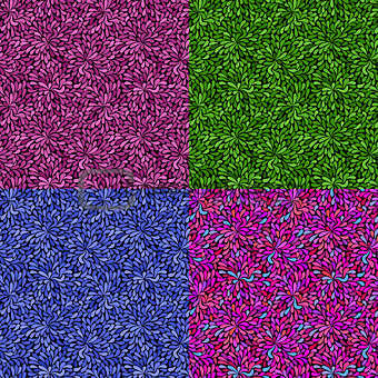 Set seamless texture of colorful curls