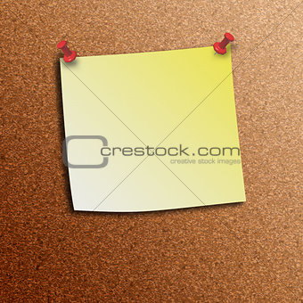 Yellow Stick Note with push pins