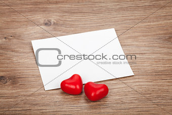 Valentine's day blank greeting card and candy hearts