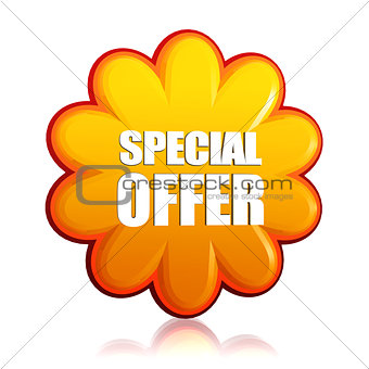 special offer orange flower label