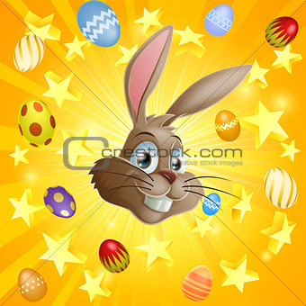 Easter rabbit and chocolate eggs