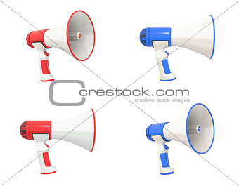 Megaphone collection red and blue