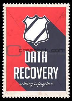 Data Recovery on Red in Flat Design.