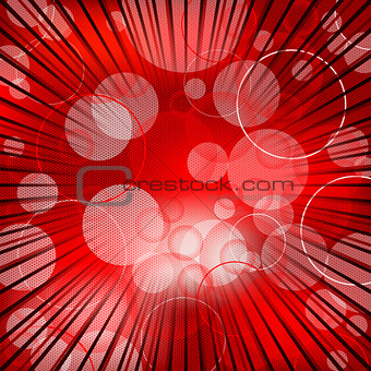Abstract red background design with bursting rays