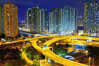 city overpass at night, HongKong