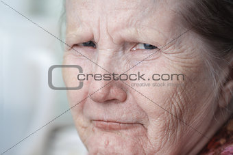 tough looking old woman