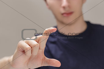 adult man hand to hold card or something
