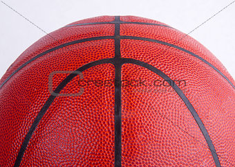 Basketball Close up Partial View Isolated on White Pebbled Patte