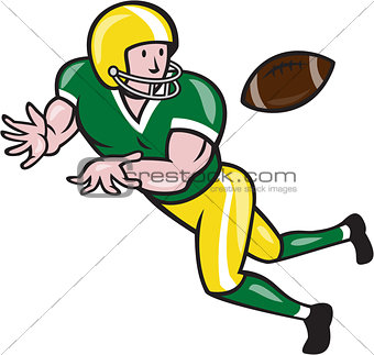 American Football Wide Receiver Catch Ball Cartoon