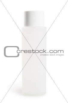 high white bottle with an oval lid on white background