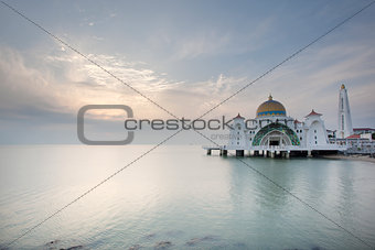 Sunset at Malacca Straits Mosque