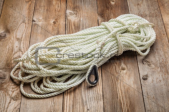 coiled anchor rope