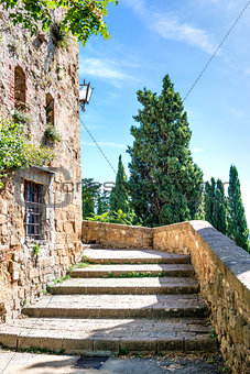 Stairs in sunny Pienza