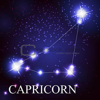 Capricorn zodiac sign of the beautiful bright stars