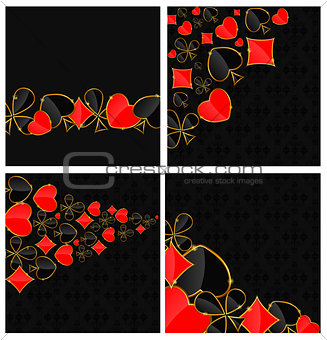 Abstract background with card suits for design. Vector illustrat