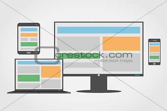 Adaptive and responsive web design icon set