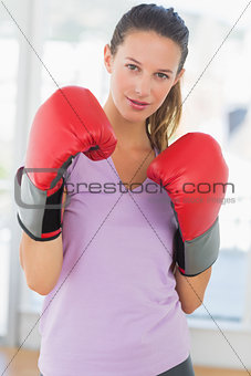 Portrait of a determined female boxer