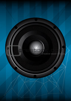 Black speaker with lines. vector illustration