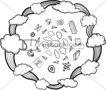 Cloud computing illustrations