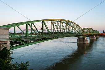Bridge connecting two countries, Slovakia and Hungaria before su