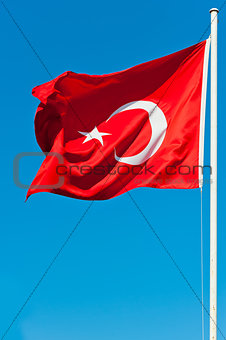 developing in the wind flag of Turkey