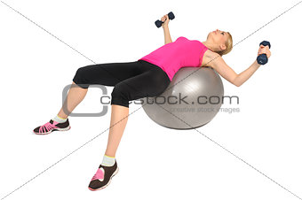 Dumbbell Chest Fly on Stability Fitness Ball Exercise