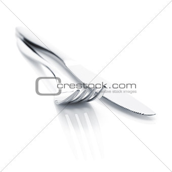 Silverware or flatware set of fork and knife