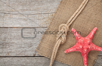 Starfish with ship rope and burlap