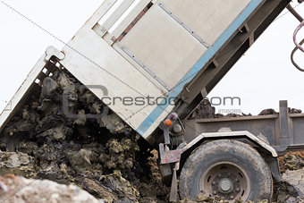 Dump truck dumping