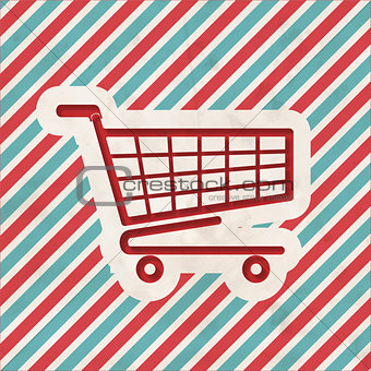 Shopping Concept on Striped Background.