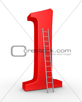 Number one symbol and a ladder