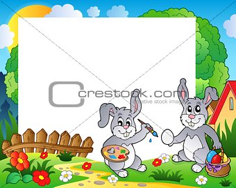 Frame with Easter bunny theme 9