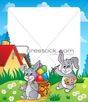 Frame with Easter bunny topic 4